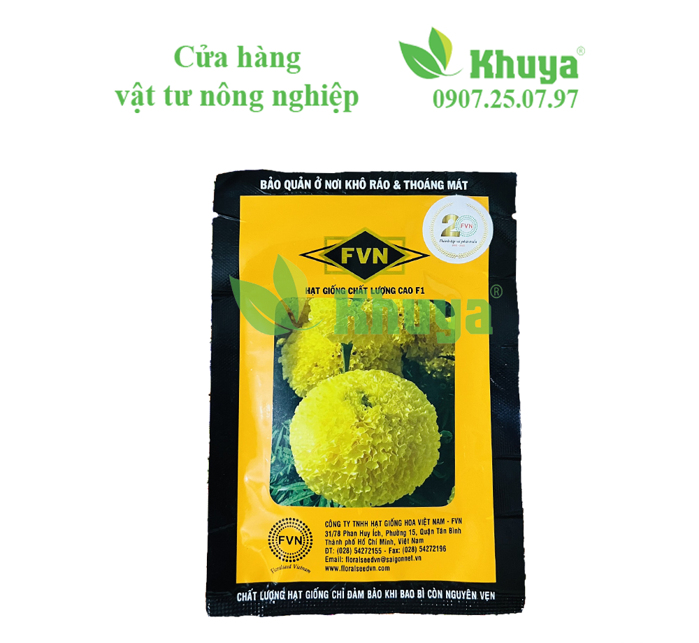 Hạt giống Hoa Vạn Thọ Lỡ F1 Hoàng Gia 08 Vàng Chanh