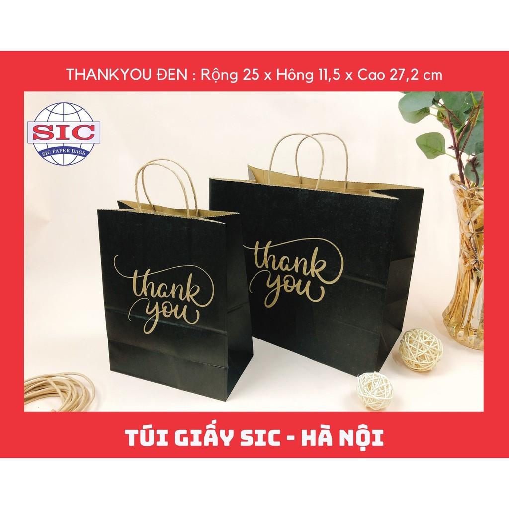TÚI GIẤY THANKYOU MÀU ĐEN SIZE M CÓ QUAI