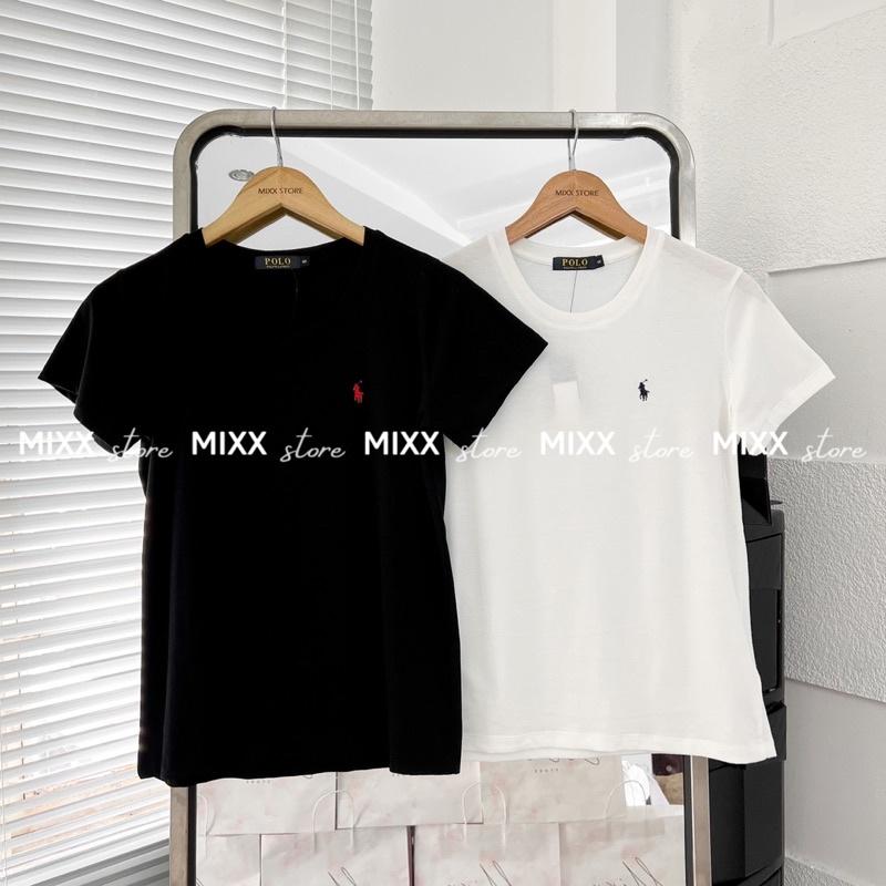 Áo thun nữ polo thêu chất cotton mềm mịn phom vừa người chuẩn xinh