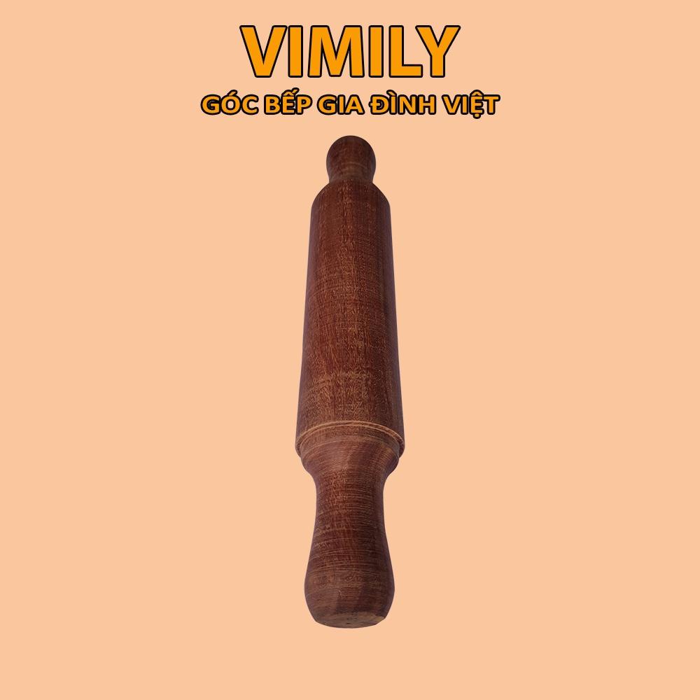 Lăn bột gỗ nghiến núi đá dụng cụ làm bánh VIMILY kích thước 36x6cm