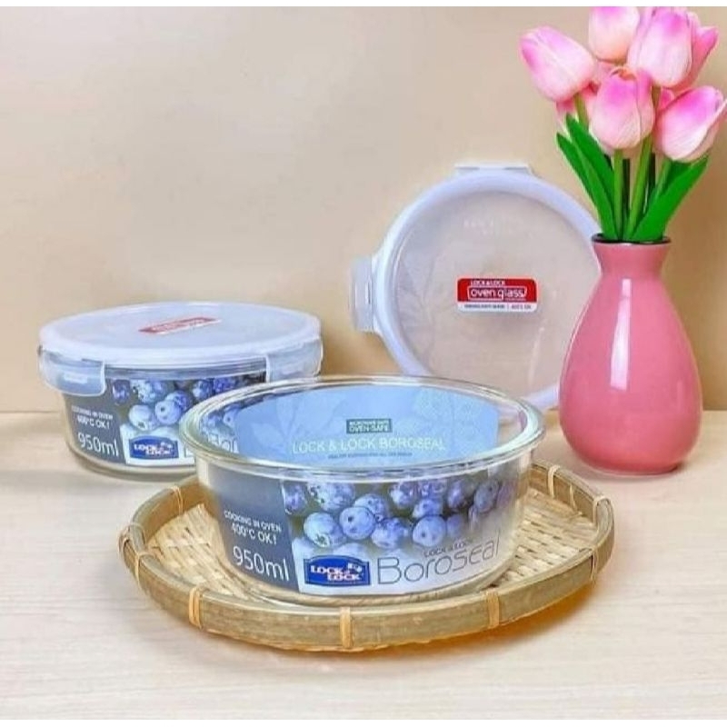 Hộp thuỷ tinh bảo quản thực phẩm LocknLock 950ML LLG861PG, Hàng chính hãng, dùng được lò vi sóng - JoyMall
