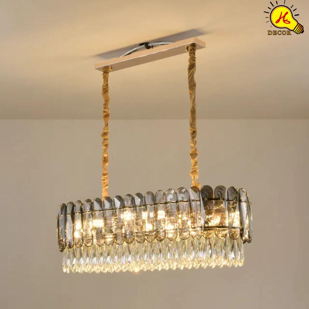 Đèn thả pha lê bàn ăn phòng khách HQ - mã PLT0156 - thiết kế hiện đại, ánh sáng 3 màu dịu nhẹ, tiết kiệm điện HQ DECOR (HÀNG NHẬP KHẨU)