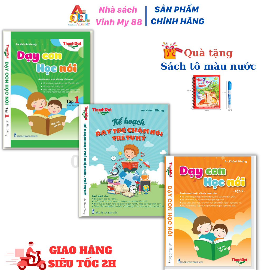 Sách Dạy con học nói trọn bộ và kế hoạch dạy trẻ chậm nói, trẻ tự kỷ