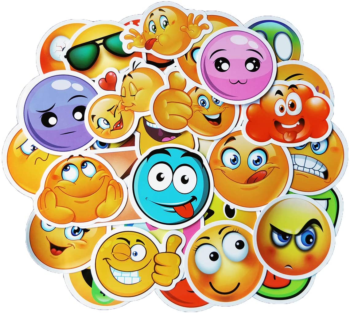 Set 60 Sticker Smile Face Emoji, mặt cười ảnh ép lụa
