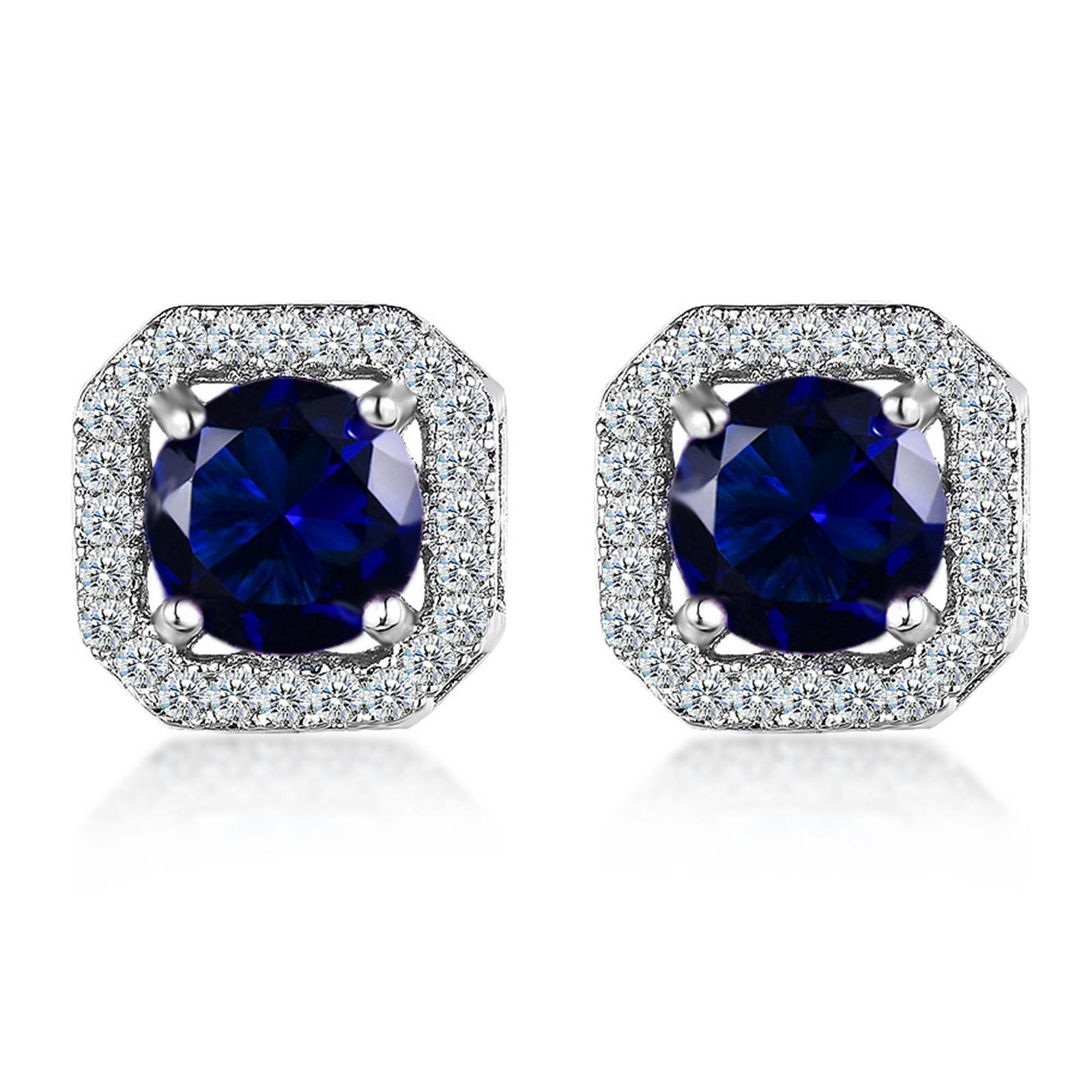 Geometric Stud Earrings, Women Earrings, Square Earring Ear Studs, Rhinestone Stud Earrings for Engagement, Valentine's Day