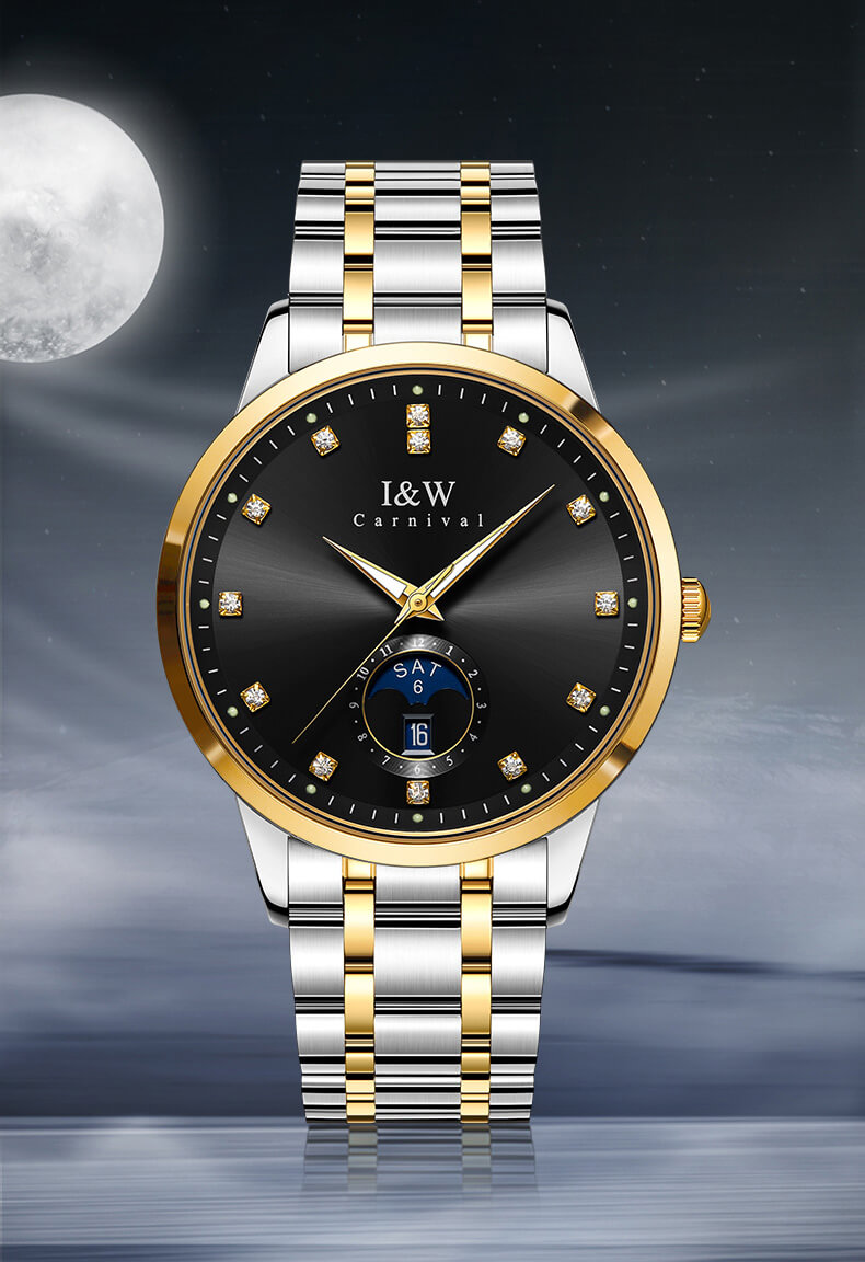 Đồng hồ nam chính hãng IW Carnival IW625G-3 ,kính sapphire,chống xước,chống nước 50m,Bh 24 tháng,máy cơ (automatic)