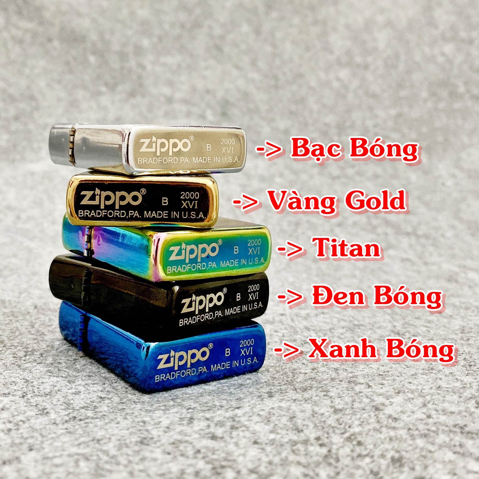 Bật lửa hột quẹt vàng gold trơn bóng có mộc đáy sang trọng