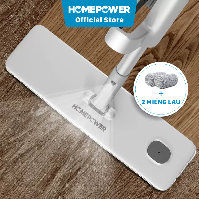 Cây lau nhà Phun nước + Tự vắt 2 trong 1 HOMEPOWER CS-02, Chất liệu nhôm cao cấp, thiết kế sang trọng hiện đại