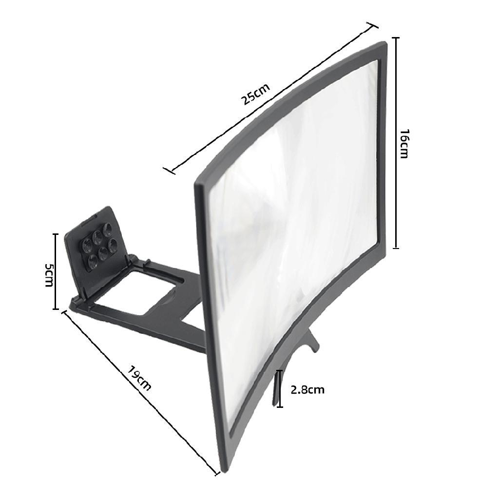 L6 3D Enlarged 12" Curved Screen Mobile Phone Amplifier Holder for Movies