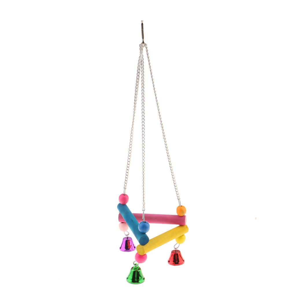 Colorful Swing Bird Parrot Rope Hammock Hanging Toys Parakeet Cockatiel
