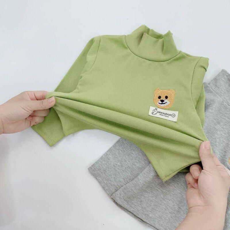 Set áo Peekaboo cotton len cổ 3 phân- quần áo trẻ em