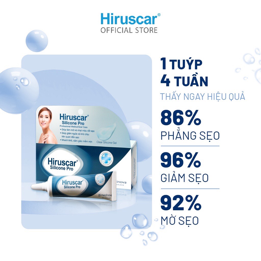 Gel Hỗ Trợ Trị Sẹo Mổ, To, Lồi Và Phì Đại Hiruscar Silicone Pro 10G