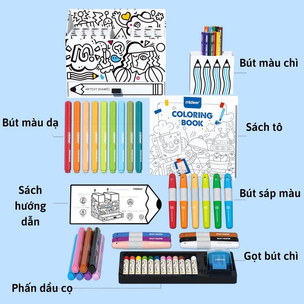 Bộ Bút màu hữu cơ Cho Bé Màu sáp Mideer Artist' Box, Đồ Chơi Thủ Công Sáng Tạo Cho Trẻ Em Từ 2,3,4,5,6,7,8,9 Tuổi