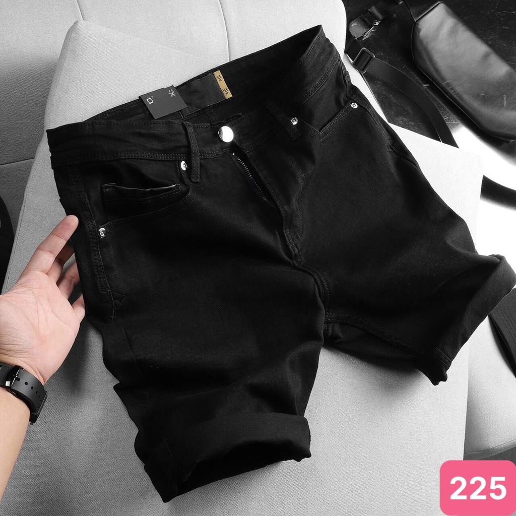 Quần short đùi jean nam xanh đậm rách gối chất bò cao cấp co dãn 4 chiều cực đẹp, quần rin nam HADo210