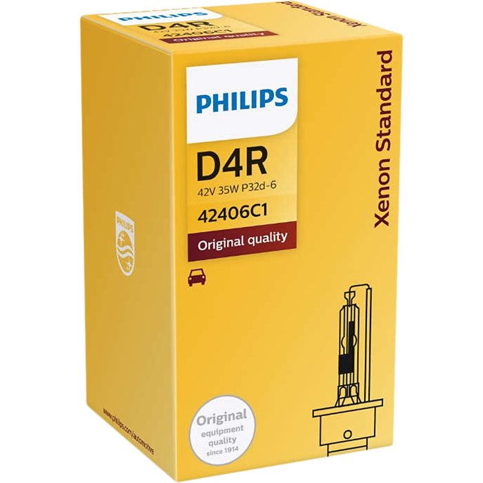 Bóng đèn Ô tô/Xe hơi Xenon Philips Standard D4R 42406 C1 42V 35W 4200K - Hàng Chính Hãng