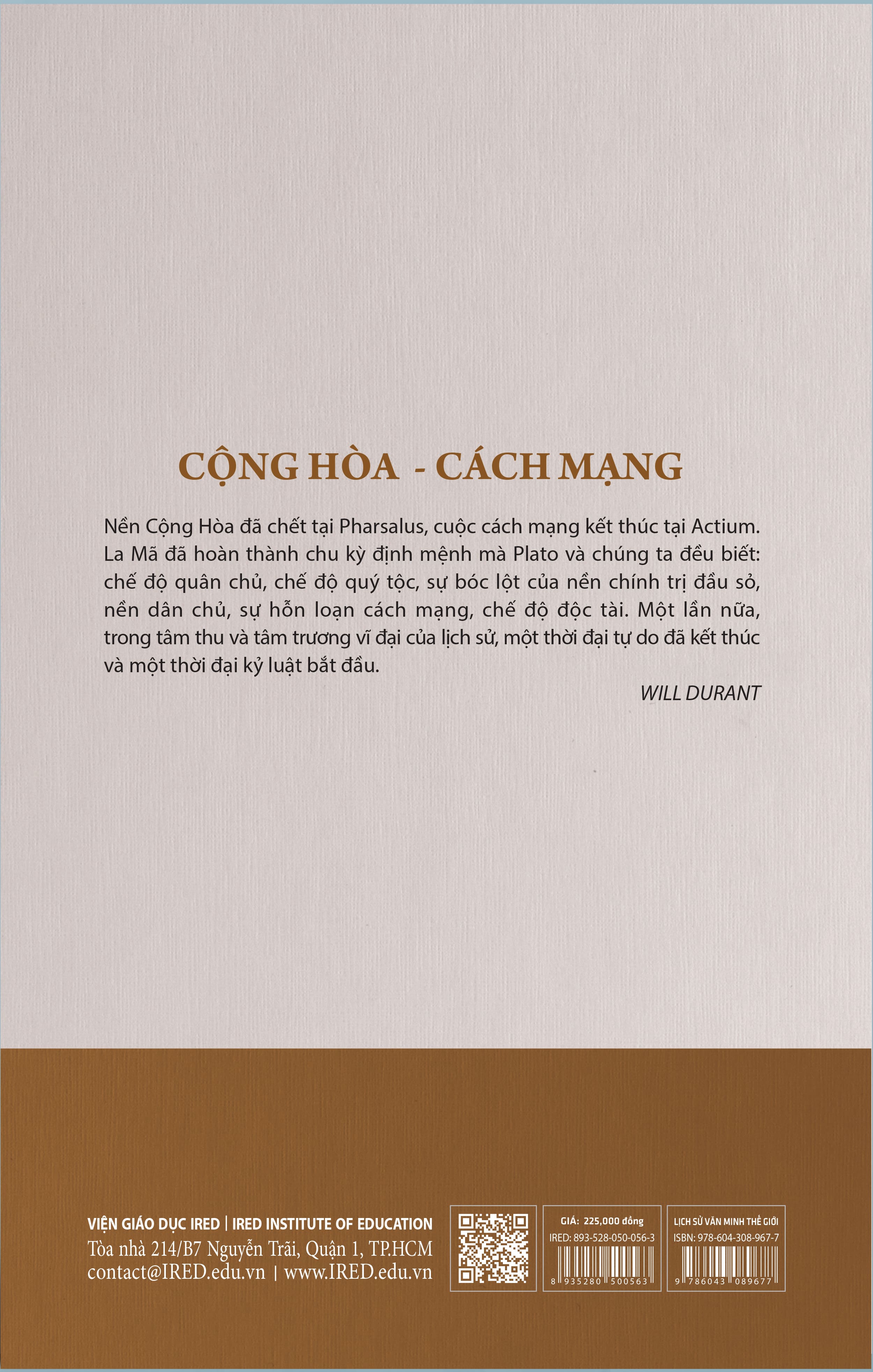 Sách IRED Books - Lịch sử văn minh thế giới phần 3 : Caesar và Christ, tập 1: Cộng hòa – Cách mạng - Will Durant