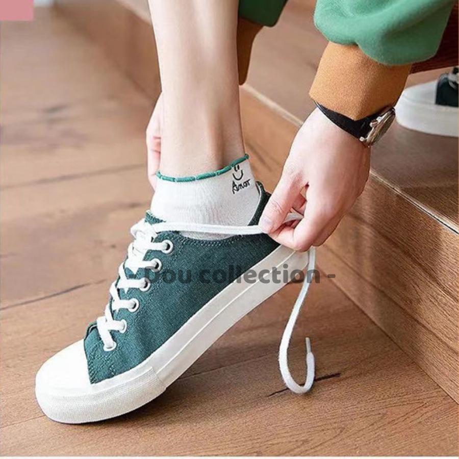 Tất Vớ Nữ Cổ Ngắn Unisex Cotton Họa Tiết SMILE Phong Cách Hàn Quốc Dễ Thương - Mã TV014