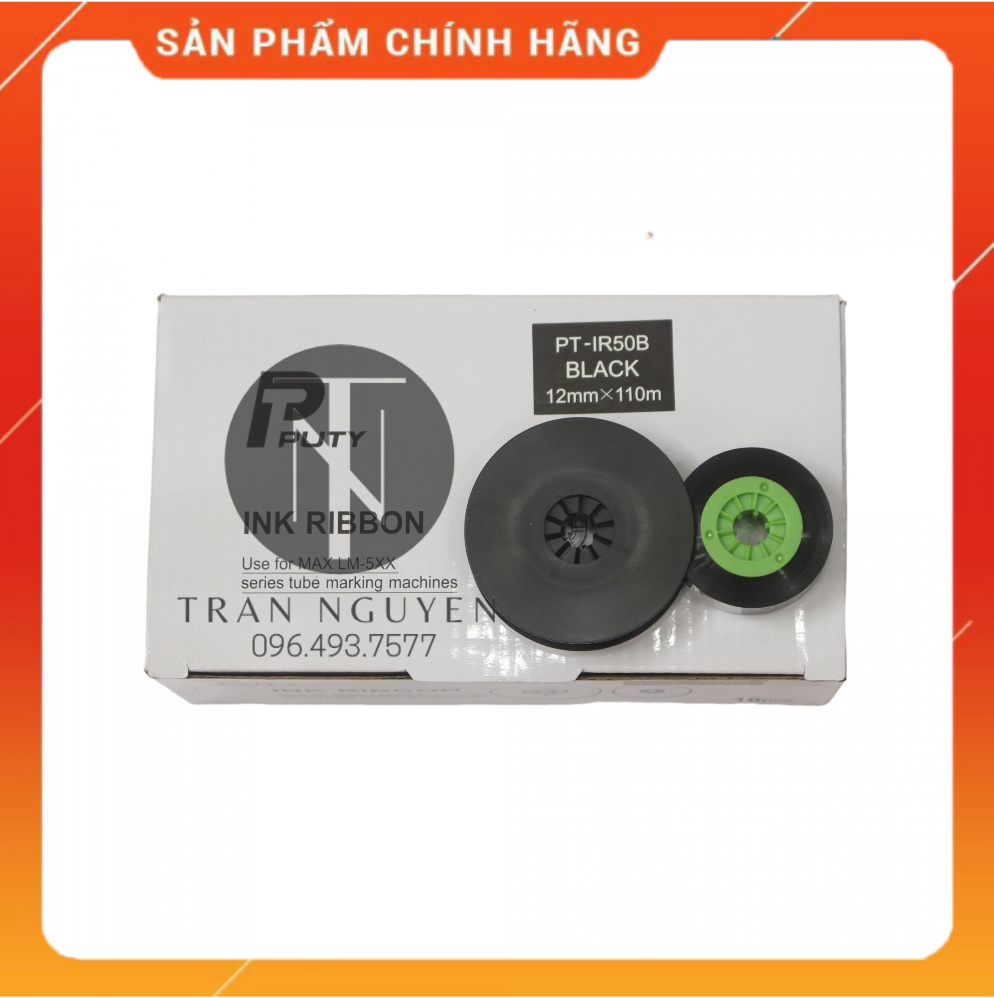 Mực in ống lồng Max PT-IR50B - 12mm, dài 110m/cuộn - Hàng nhập khẩu