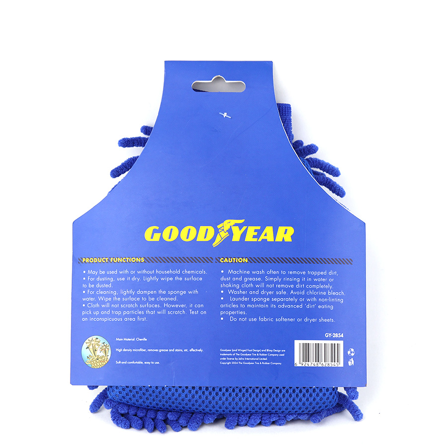 Găng Tay Chenille Sợi Nhỏ Mềm San Hô Tiện Dụng Rửa Xe Máy, Ô tô, Lau Dọn Nội Thất GOODYEAR GY-2854 - Nhập Khẩu Chính Hãng