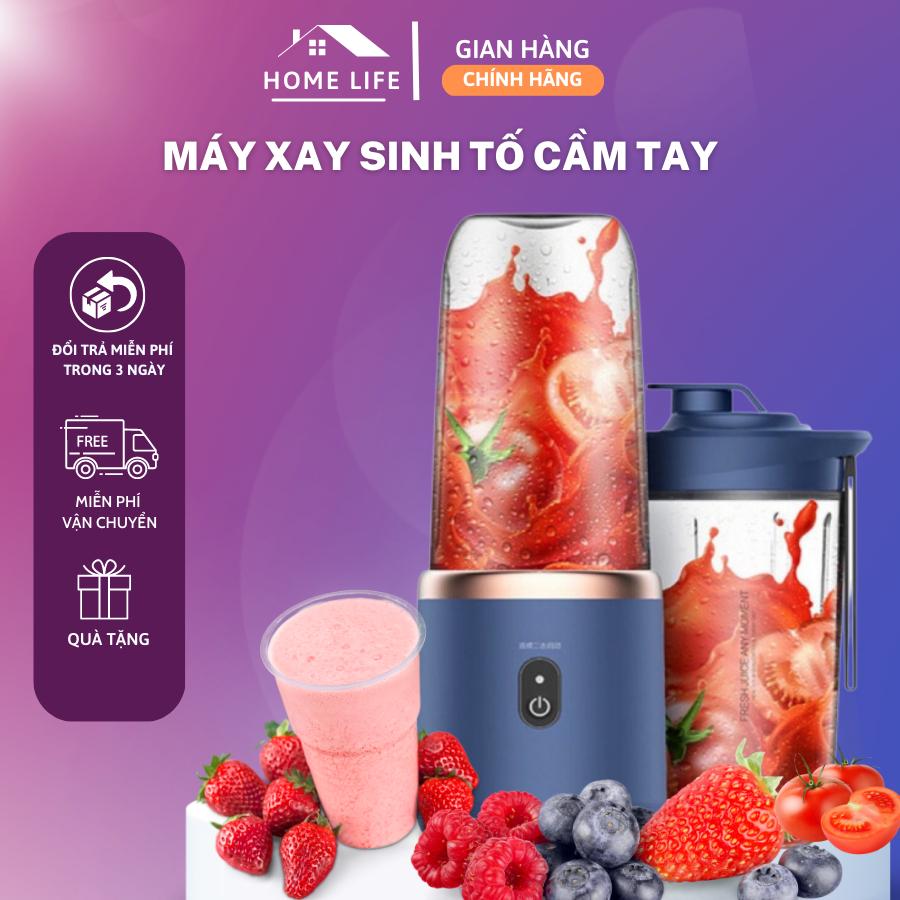 Máy Xay Sinh Tố Juicing Cup 300ML Cầm Tay 6 Lưỡi Sử Dụng Pin Sạc Cổng USB Siêu Tiện Lợi, Máy Xay Đa Năng
