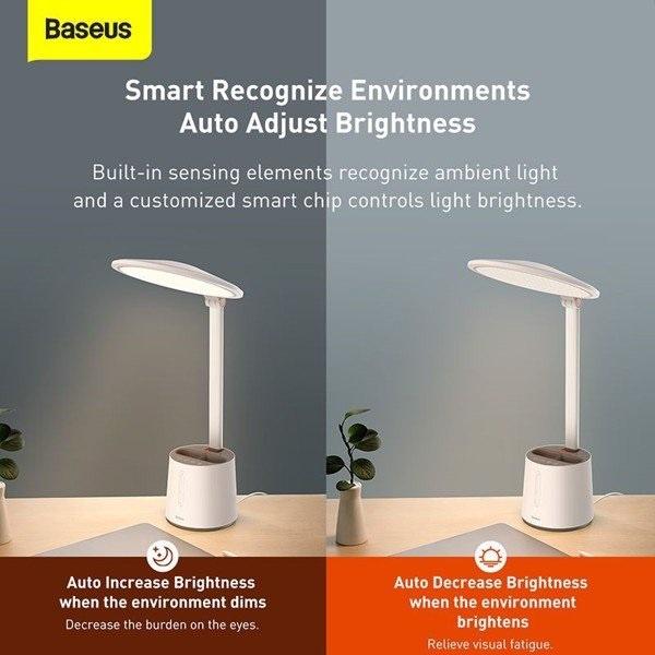 Baseus -BaseusMall VN Đèn Để Bàn Đọc Sách Baseus Smart Eye Series Full Spectrum Double Light Source AAA