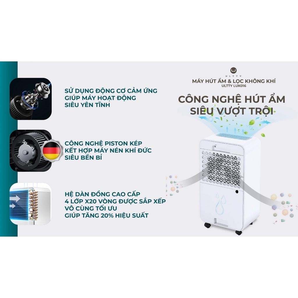 Máy Hút Ẩm Kèm Lọc Không Khí ULTTY LUK016, Dung Tích 20L, Bộ Lọc Hepa Loại Bỏ 99% Vi Khuẩn, Nhập Đức, BH 12 Tháng