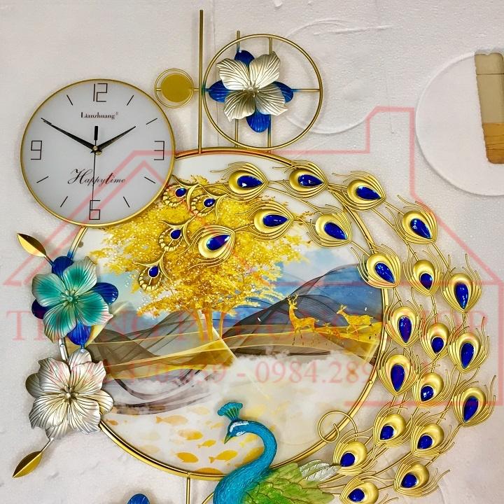 Đồng Hồ Treo Tường, Đồng Hồ Trang Trí Bản Nhạc Khổng Tước TP-045-1