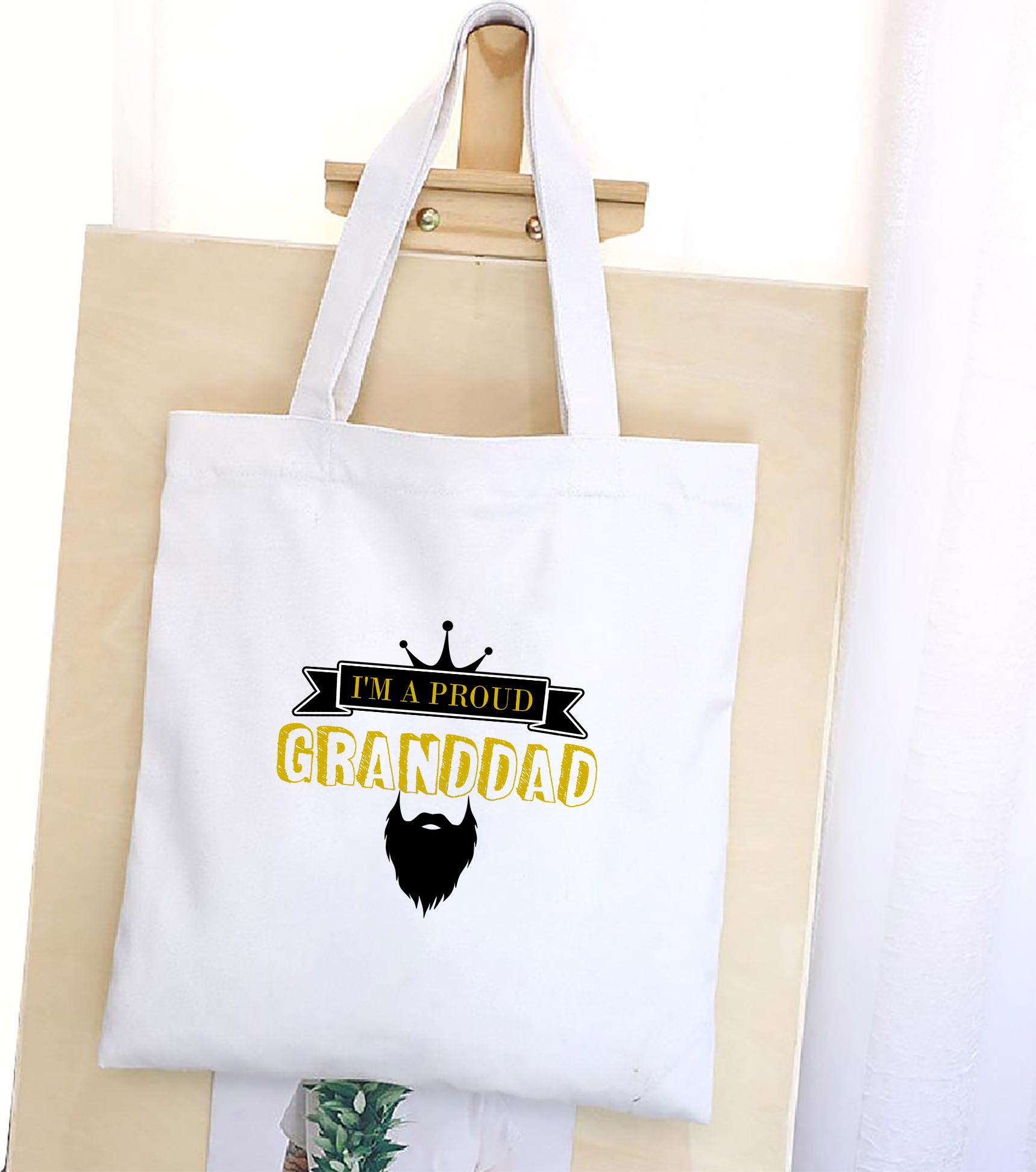 Túi Vải Đeo Vai Tote Bag In họa tiết Tôi tự hào về ông nội