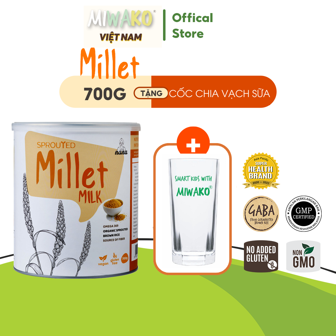 Sữa Hạt Cho Người Lớn Tuổi Millet Vị Gạo Hộp 700g, Nhập Khẩu Malaysia Sữa Hữu Cơ Không Đường Bổ Sung Dinh Dưỡng & Tốt Cho Tim Mạch - miwako