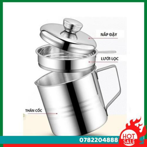 Ca Lọc Dầu Inox S304 Đẹp 1,2 Lít - CH Hương Thị Miễn Phí Vận Chuyển