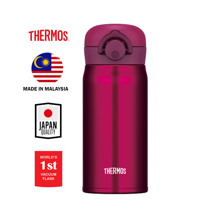 Bình giữ nhiệt Nhật Bản inox Thermos nút bấm 350ml JNR 350 - Hàng chính hãng - Light Blue