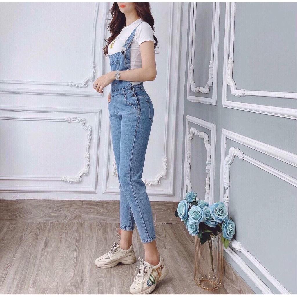 Yếm nữ King168 , Yếm jean nữ cao cấp co dãn nhẹ form chuẩn II07