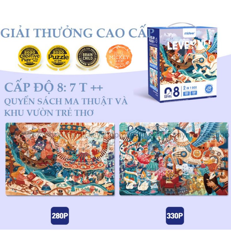 BỘ XẾP HÌNH 7 CẤP ĐỘ TỪ DỄ ĐẾN KHÓ THEO LỨA TUỔI - HÃNG MIDEER 7 ADVANCED LEVELS PUZZLE mẫu mới 2021
