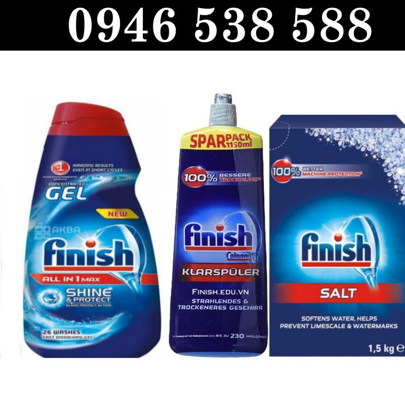 Combo Gel rửa bát finish 650ml + Muối rửa bát Finish 1.5kg + Nước làm bóng finish 1150ml