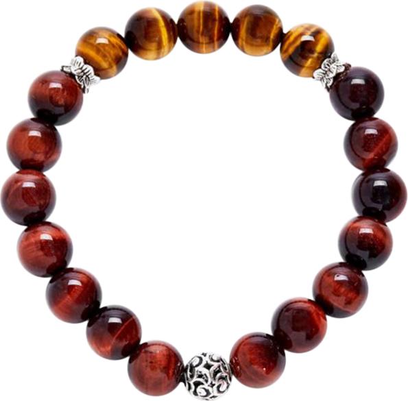 Vòng Thạch Anh Mắt Hổ Đỏ Phối Mắt Hổ Vàng Bạc 925 Ngọc Quý Gemstones VT13