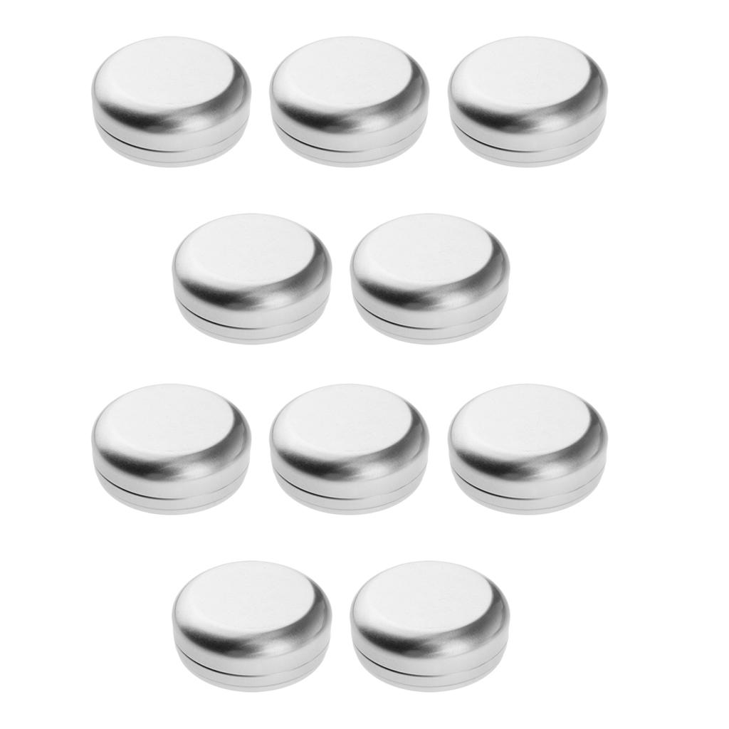 10x Smooth Round Cosmetics Lotion Cream Solid Perfume Jars Pot Case w/ Screw Cap