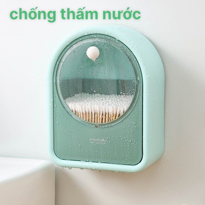 Hộp đựng bông tẩy trang NICE  chất liệu HIPS đa năng treo tường tiện lợi