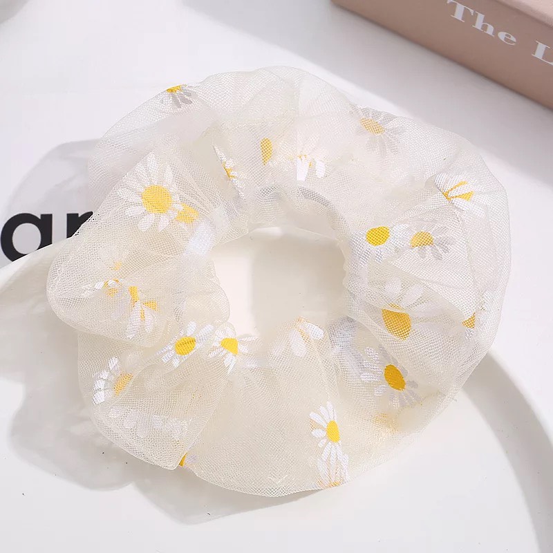 Dây buộc tóc scrunchies hoa cúc Hàn Quốc, chun búi tóc vải hot trend SC02 sẽ dễ dàng biến hóa kiểu tóc cột xinh đẹp