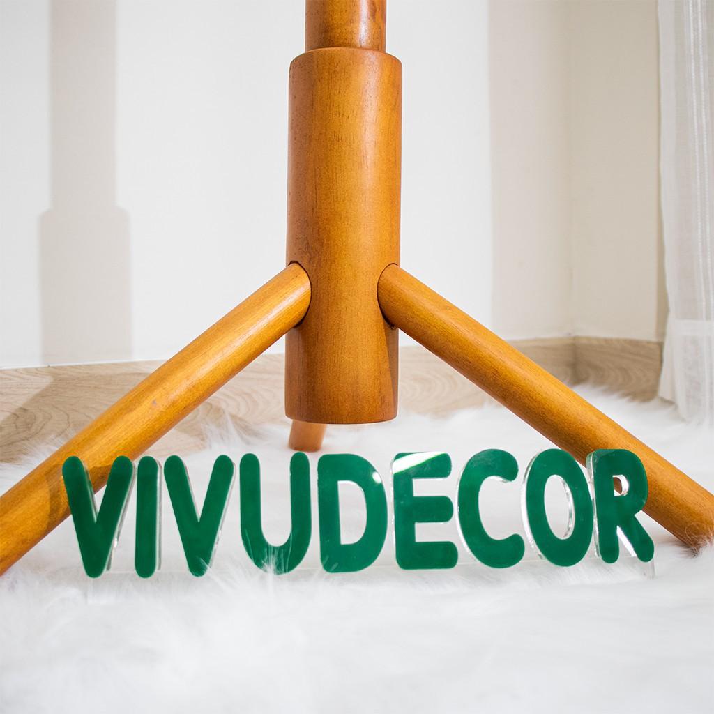 Móc treo quần áo Vivudecor gỗ đứng decor trang trí phòng ngủ nhà 8 nhánh màu TQ