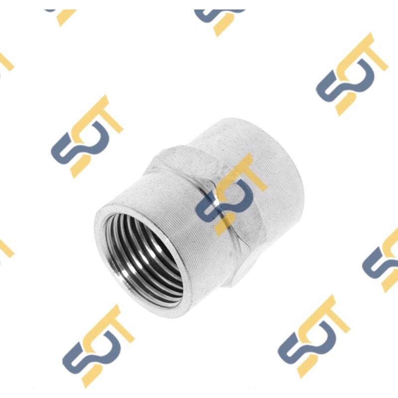 Đầu nối ren inox 1/2  3/4  kép lơ cả rá măng sông nối ren ống nước - Inox bóng