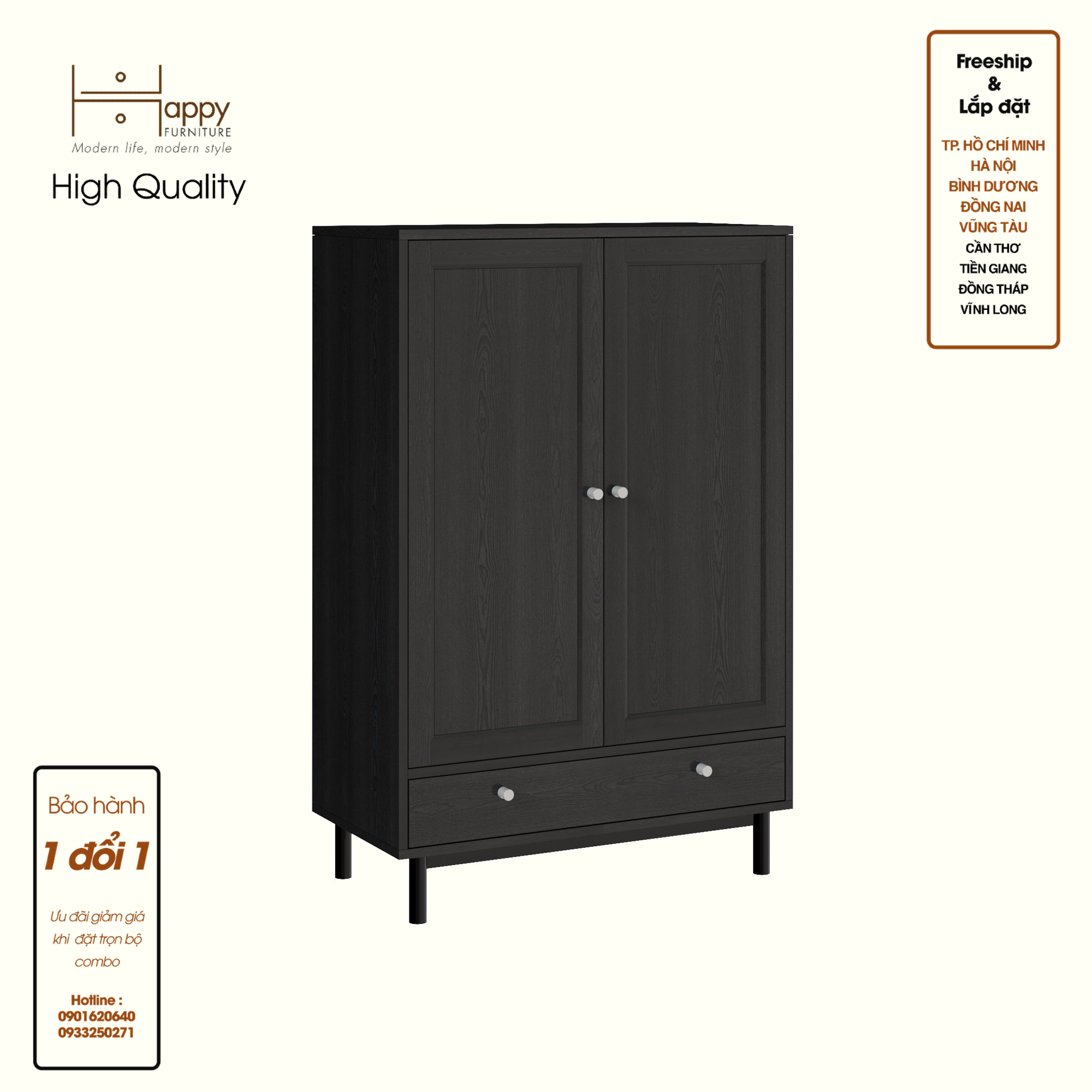 [Happy Home Furniture] CATY, Kệ sách 3 tầng 2 cửa mở - chân sắt, 80cm x 39cm x 120cm ( DxRxC), KSA_057