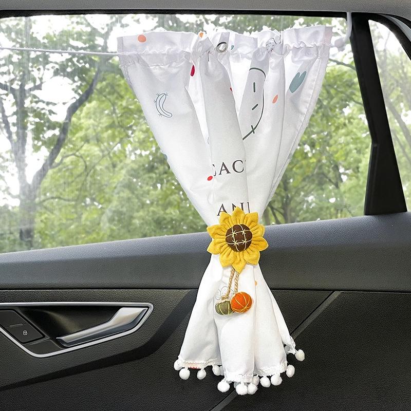 Tấm Vải Cotton Cách Nhiệt Che Nắng Họa Tiết Hoạt Hình Dễ Thương Cho Xe Hơi
