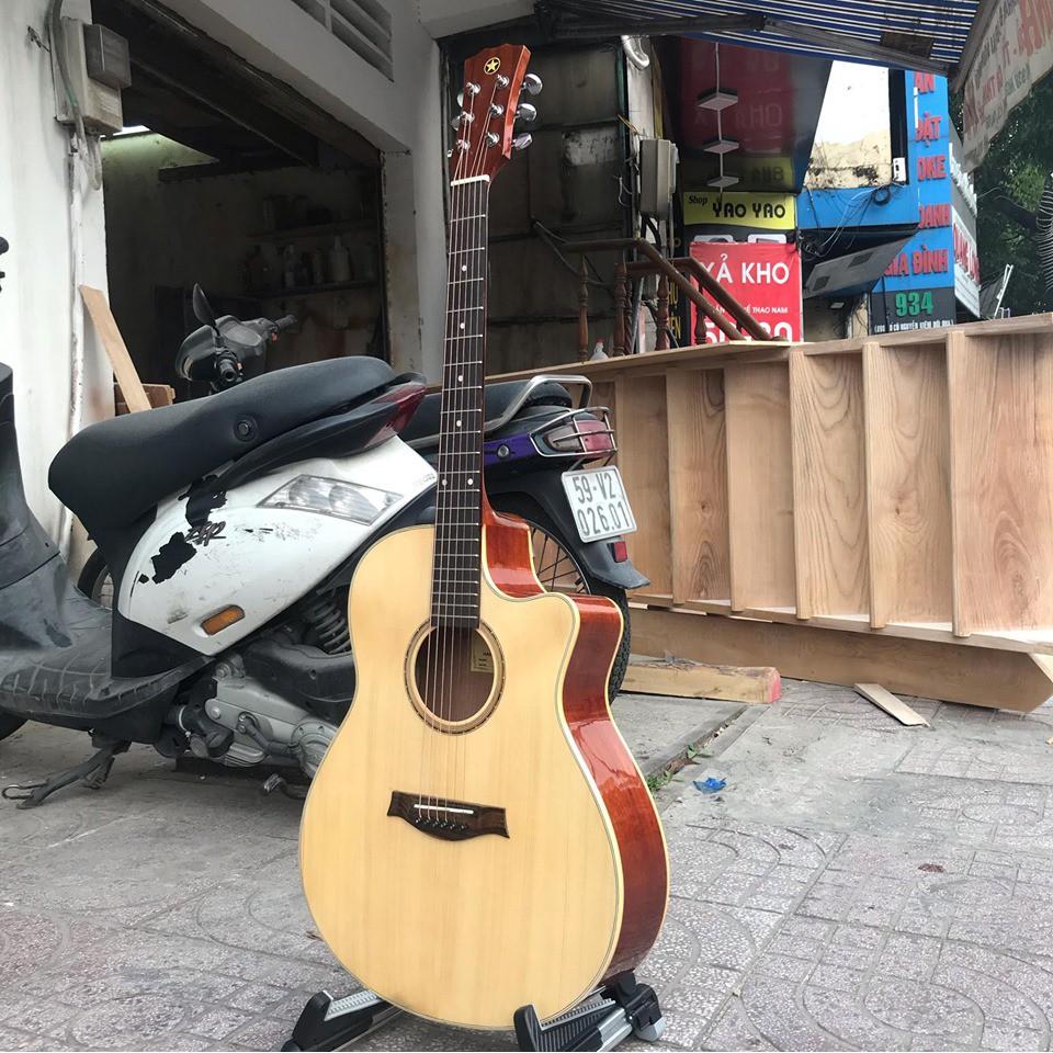 Đàn Guitar Acoustic giá rẻ cho người chơi ,có ty ,gỗ thịt nguyên tấm Tặng giáo trình tự học