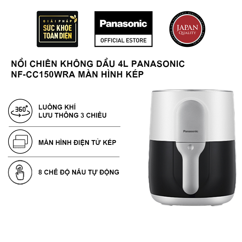 Nồi chiên không dầu Panasonic NF-CC150WRA màn hình kép - Hàng chính hãng