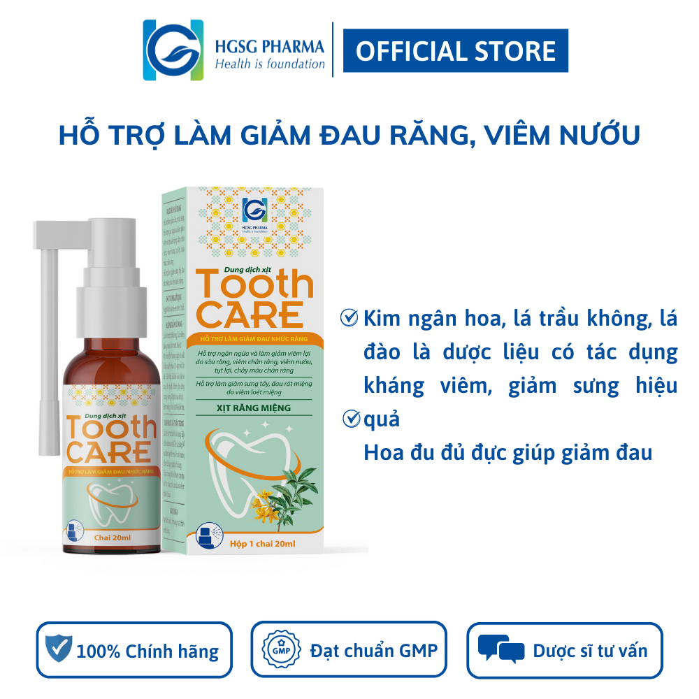 Dung dịch xịt giảm đau răng, viêm nướu HGSG pharma TOOTH CARE