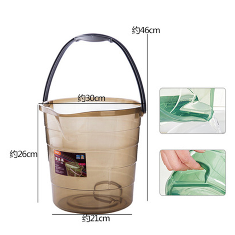 Xô nhựa tròn có quai và chống rơi 12L/16L, nhựa trong suốt