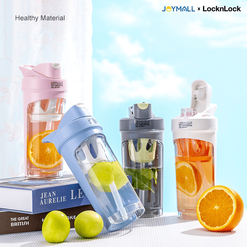 Bình nước nhựa tritan thể thao 780ml LocknLock màu Hồng ABF865PIK, Hàng chính hãng, có quai cầm, ống hút silicone - JoyMall