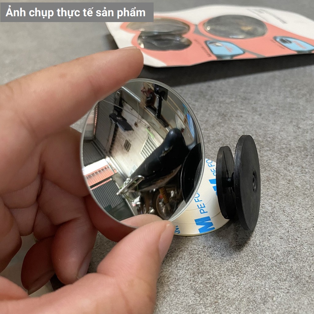Gương cầu lồi góc rộng xoay 360 độ xóa điểm mù cho ô tô xe máy