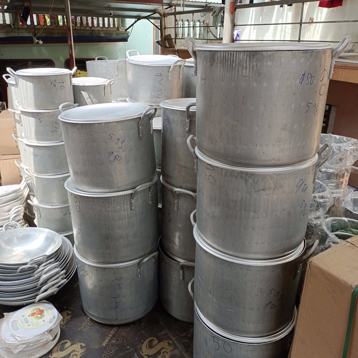 Nồi xoong nhôm quân dụng công nghiệp 30L ,40L , 50 L siêu bền.