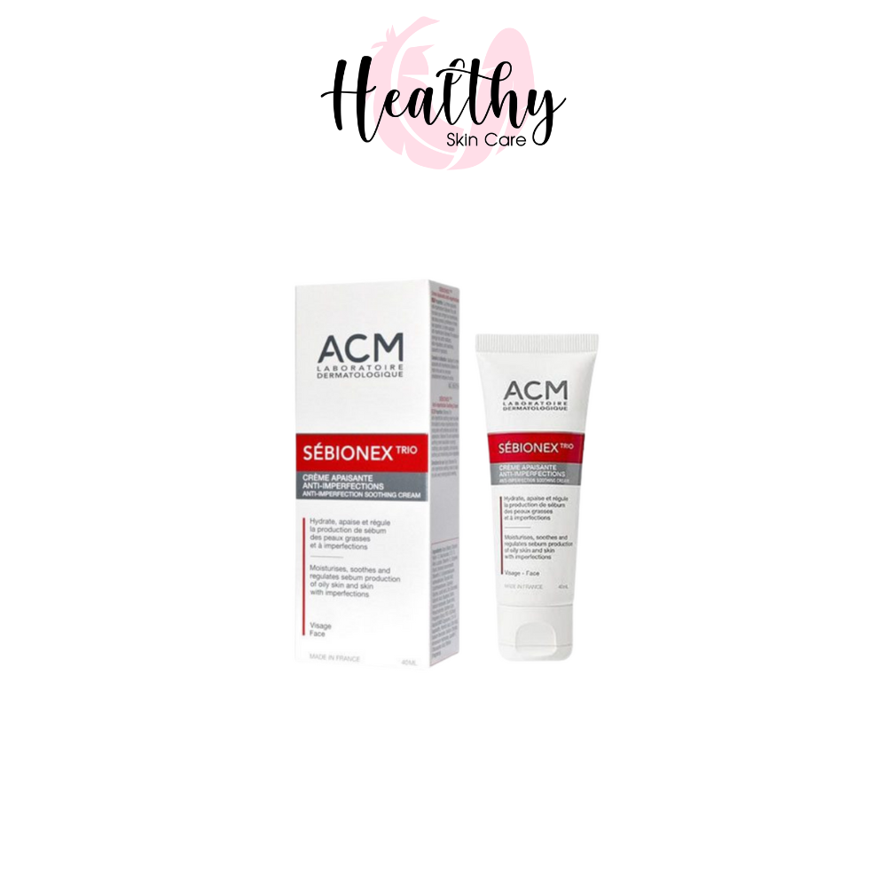 Kem Dưỡng Ẩm Dành Cho Da Mụn Giúp Ngăn Ngừa Sự Tiết Bã Nhờn ACM Sebionex Trio Anti-Imperfection Soothing Cream 40ml